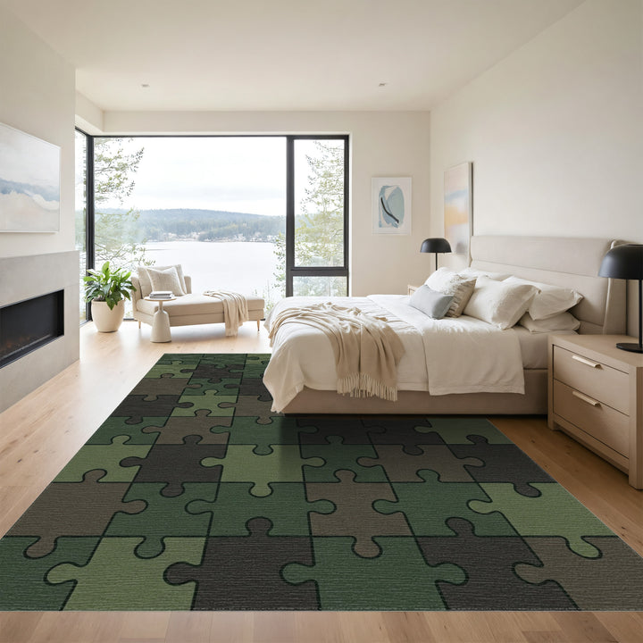 Camouflage Jigsaw Puzzle Art Rug