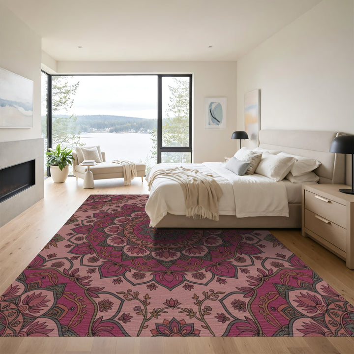 Rose Mandala Floral Harmony Rug