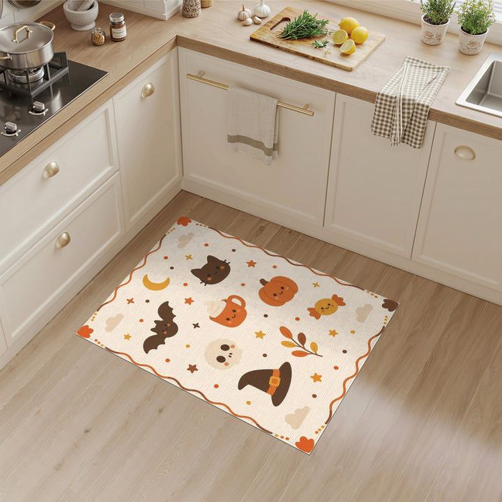 Orange Cute Halloween Kids Cartoon Area Rug