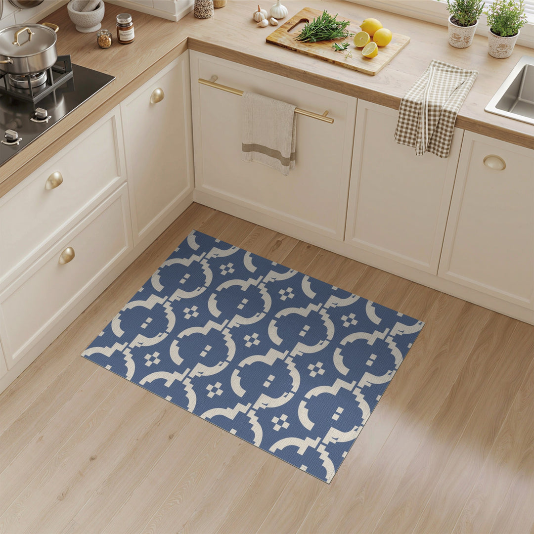 Blue Geometric Modern Area Rug