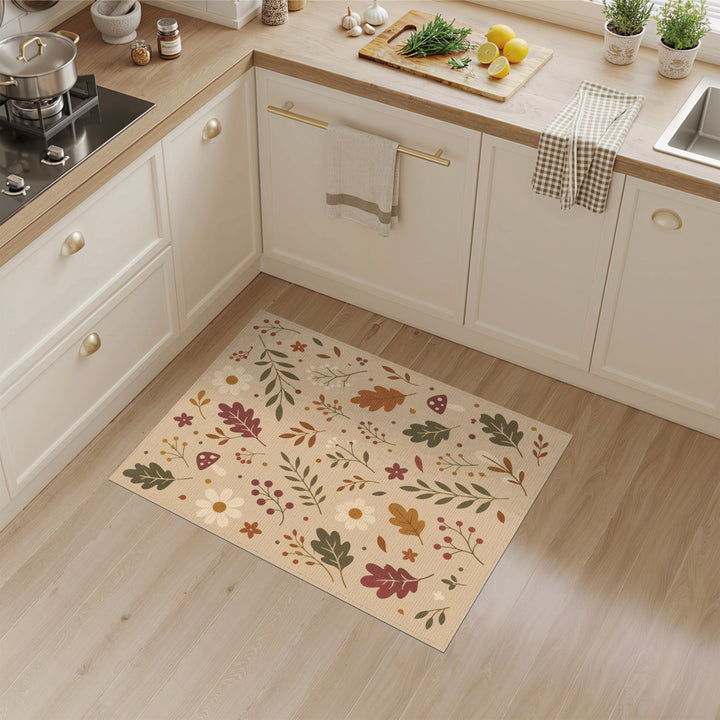 Autumn Oak Leaf Floral Area Rug