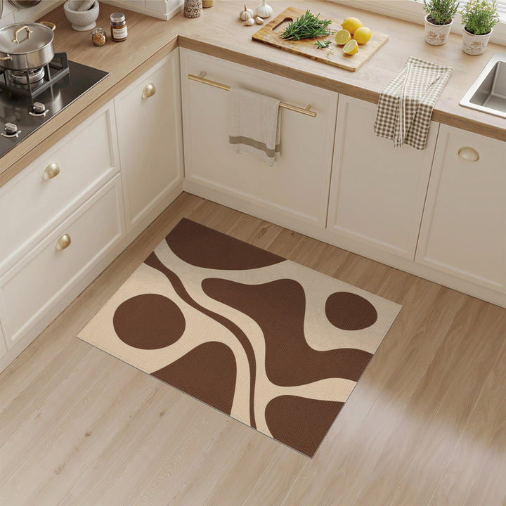 Brown and Tan Abstract Brown and Tan Area Rug