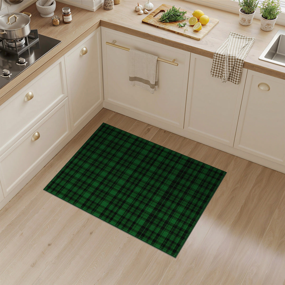 Dark Green Plaid Area Rug