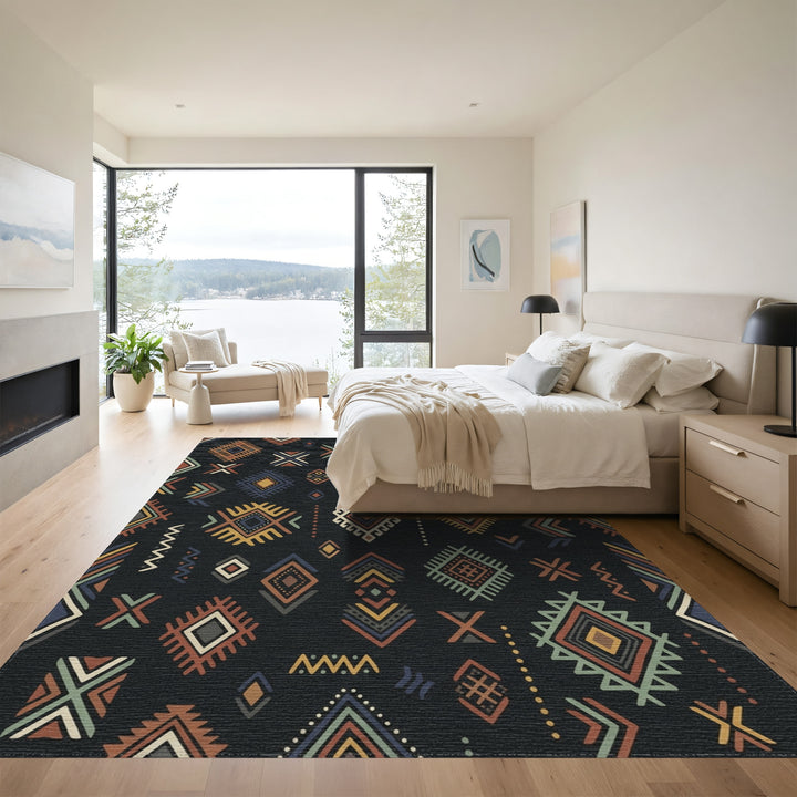 Earthy Diamond Tribal Medallion Rug