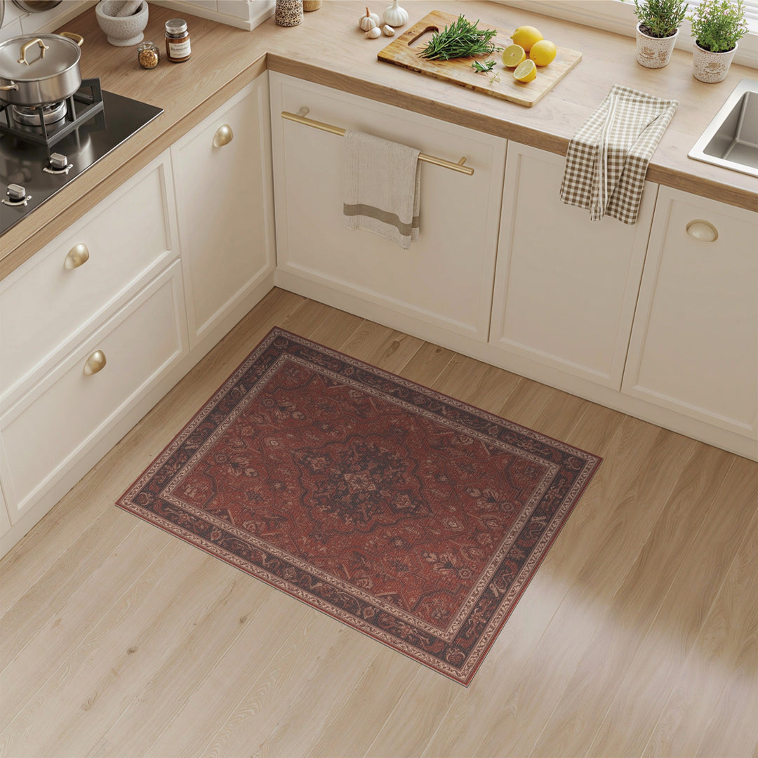 Red Persian Medallion Area Rug