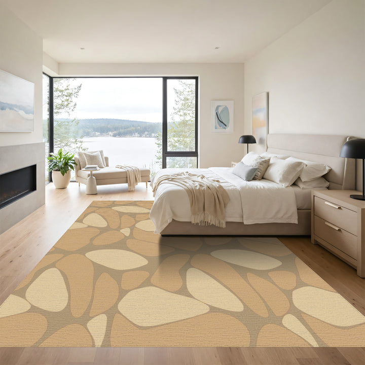 Earthy Tan Organic Pebble Rug