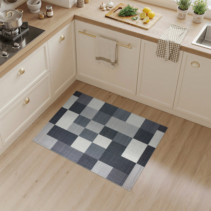Black White Geometric Area Rug