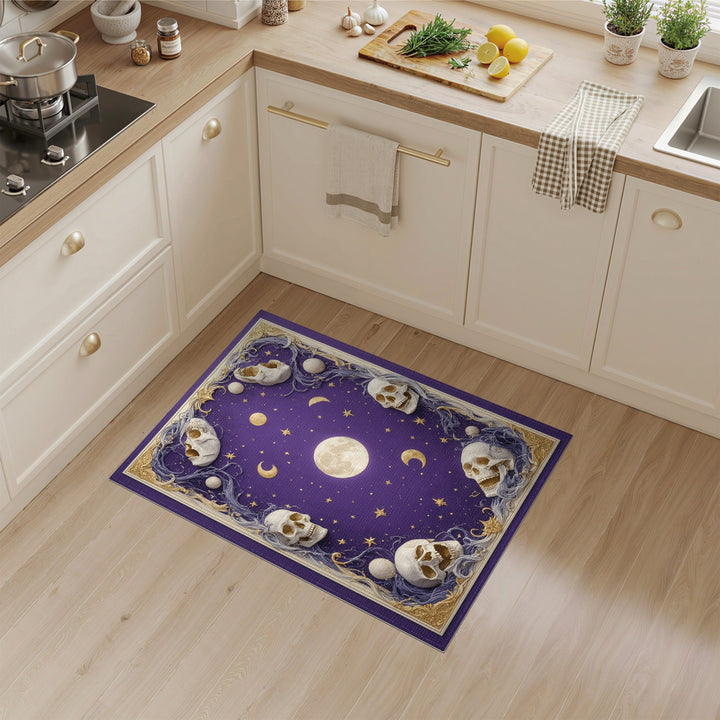 Celestial Skull Purple Area Rug