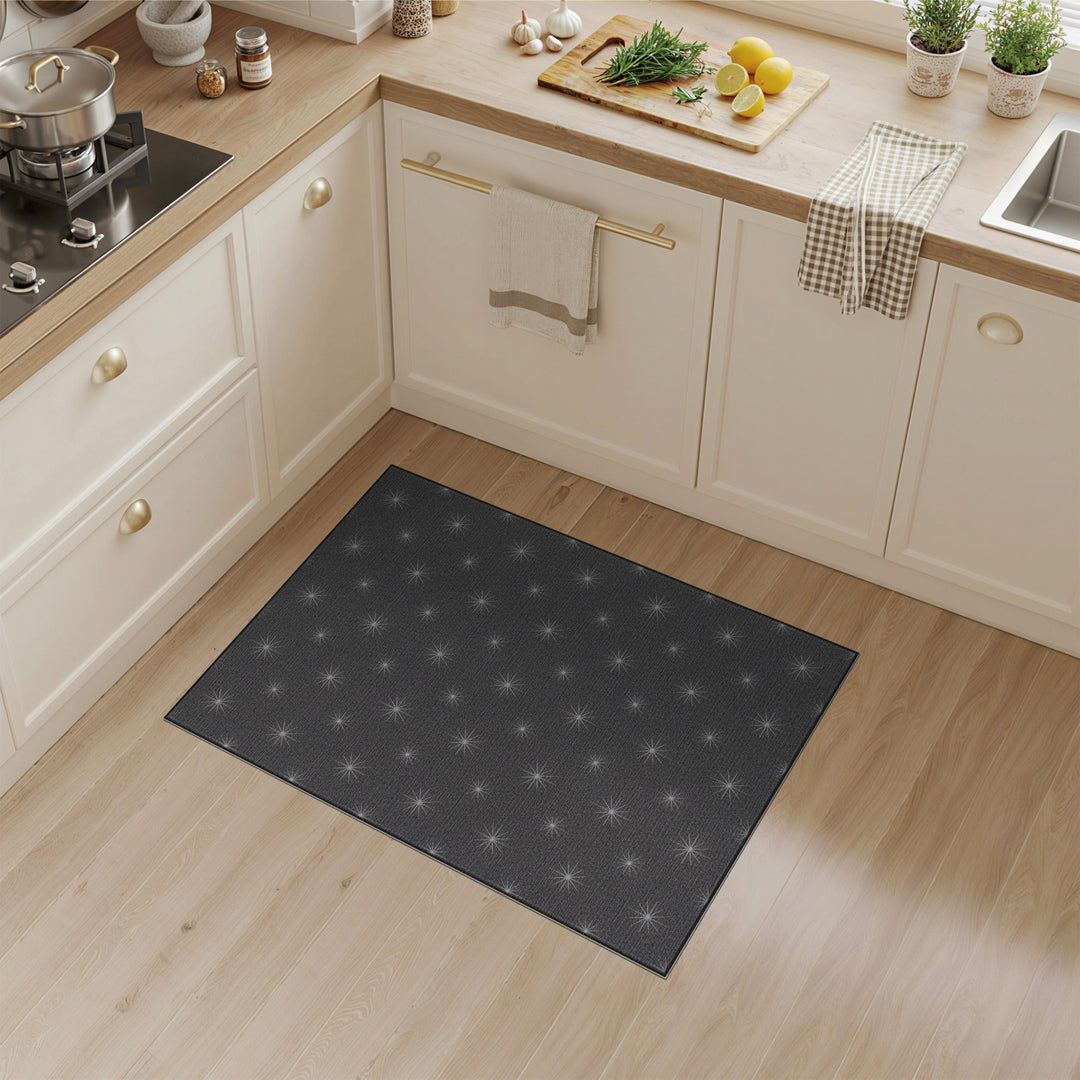 Grey Starburst Geometric Grey Area Rug