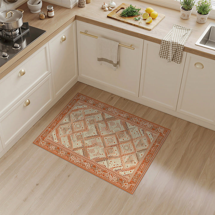 Orange Southwestern Area Rug