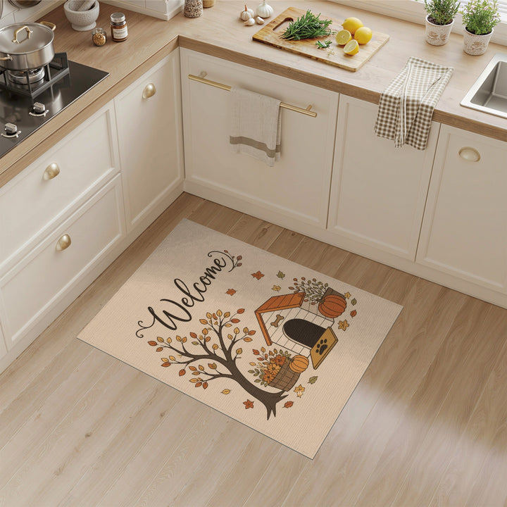 Autumn Welcome Dog House Area Rug
