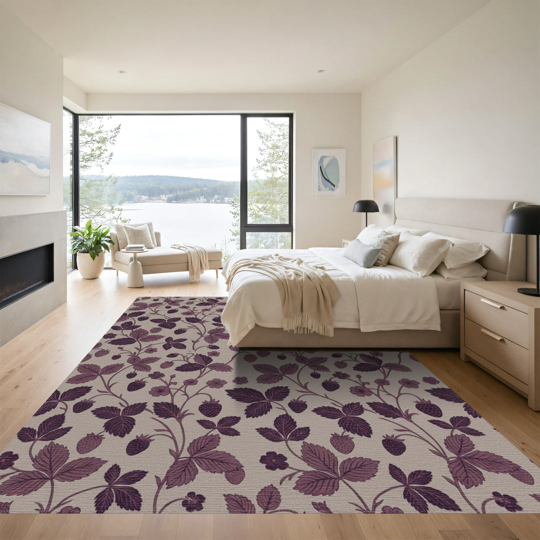 Purple Strawberry Vine Botanical Rug