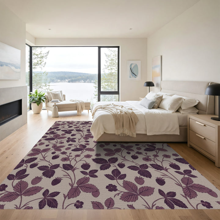 Purple Strawberry Vine Botanical Rug
