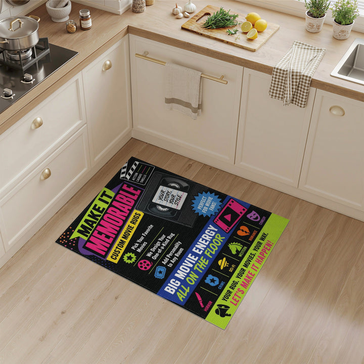 VHS Movie Genre Area Rug