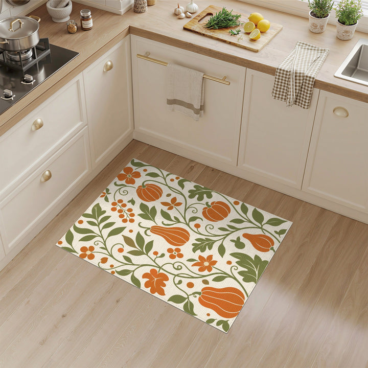 Fruit Pattern Orange Pumpkin Harvest Fruit Pattern Area Rug