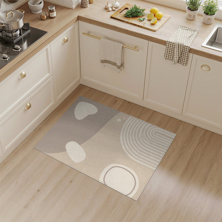 Beige Abstract Area Rug