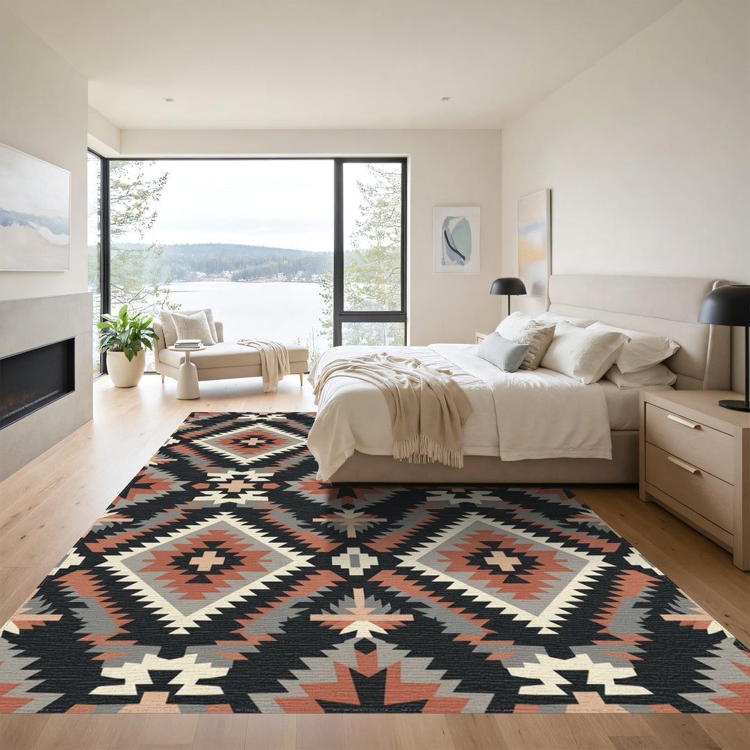 Geometric Southwest Earth Tone Diamond Rug