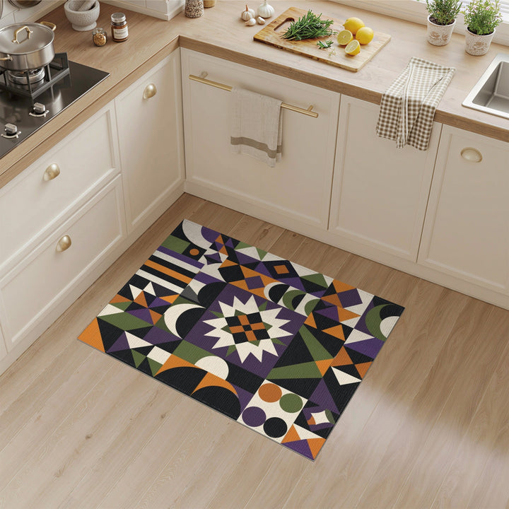 Multi-Color Geometric Starburst Area Rug