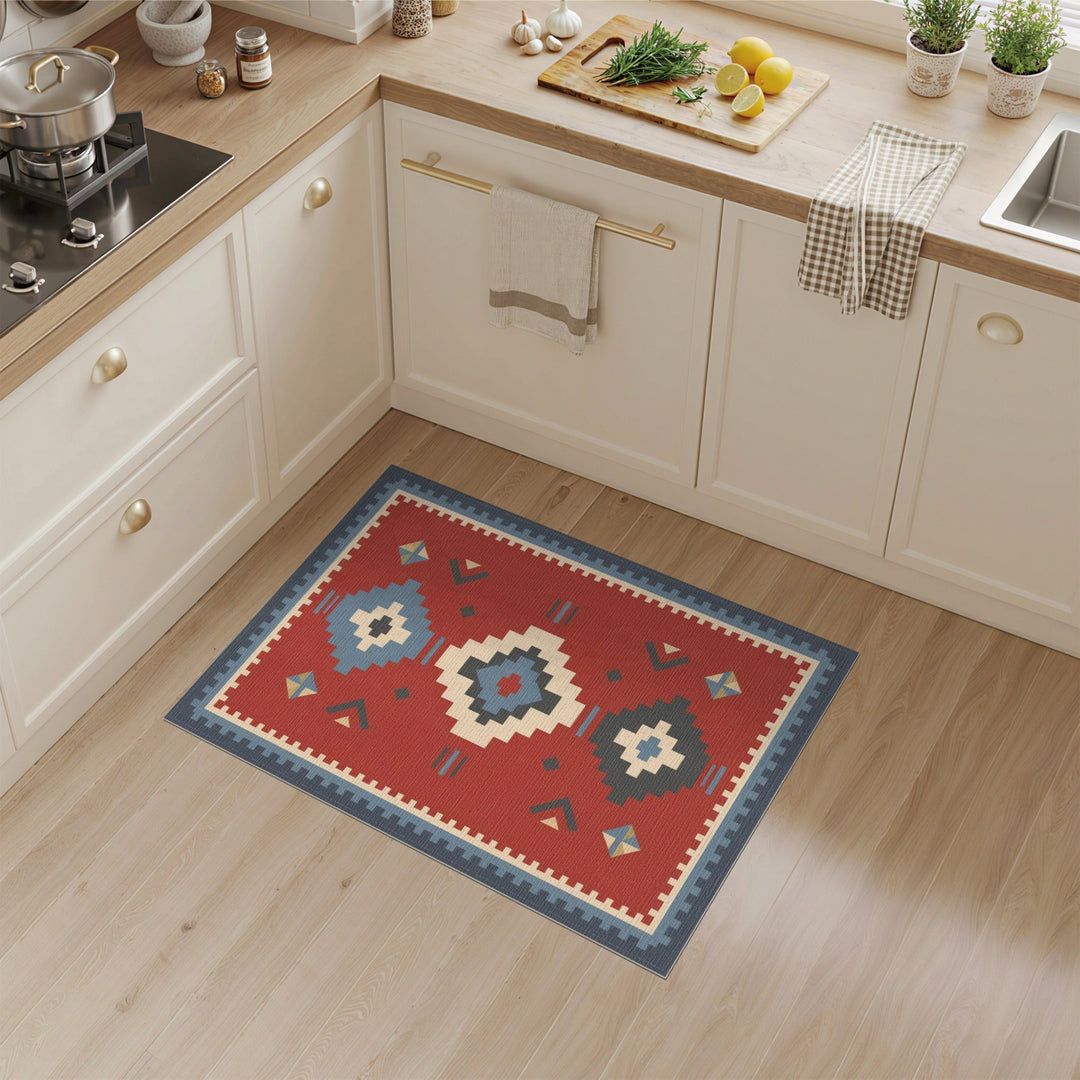 Red Southwestern Geometric Area Rug