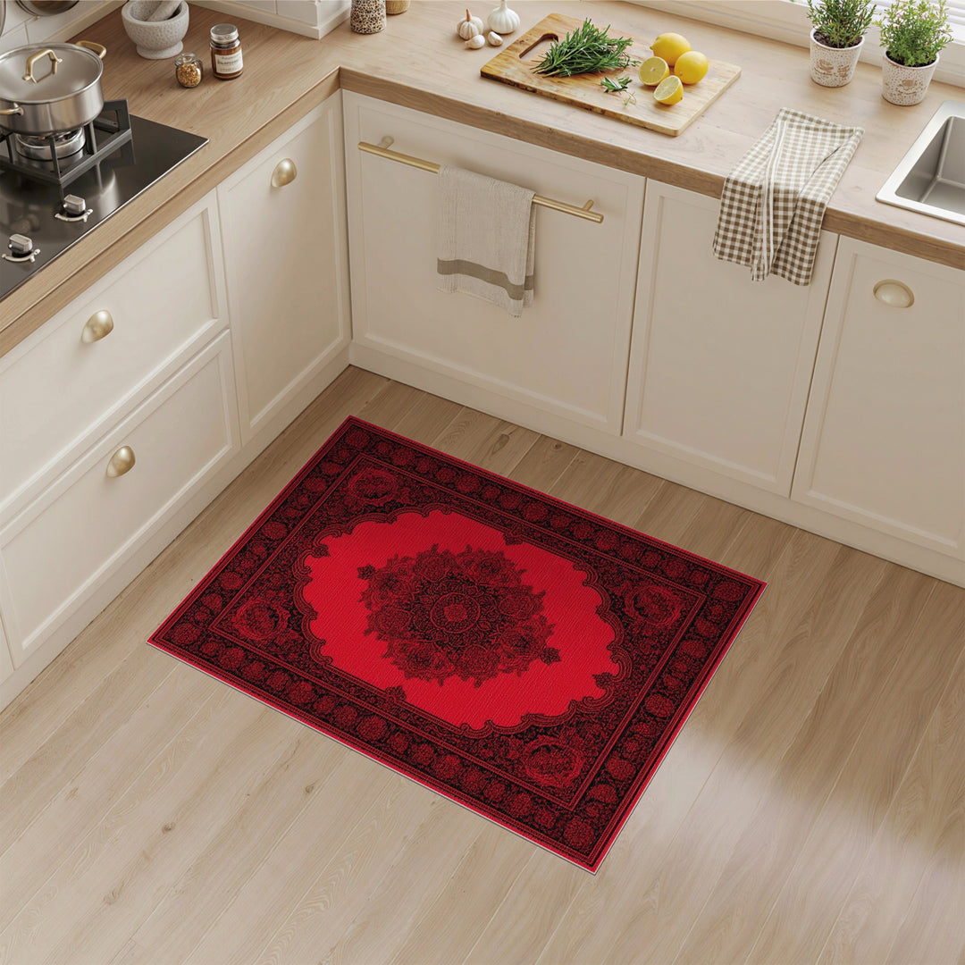 Red Persian Medallion Area Rug
