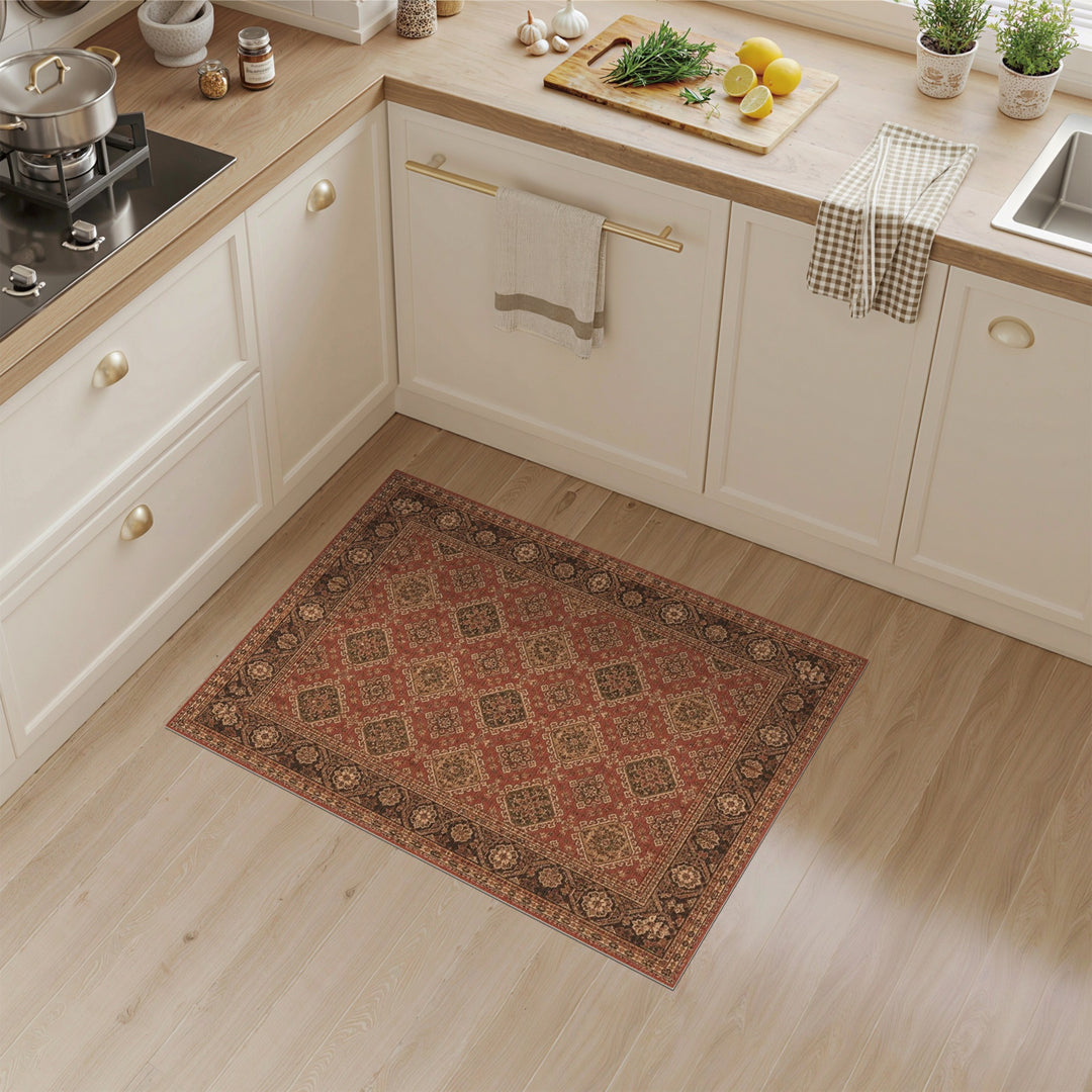 Red Persian Medallion Area Rug