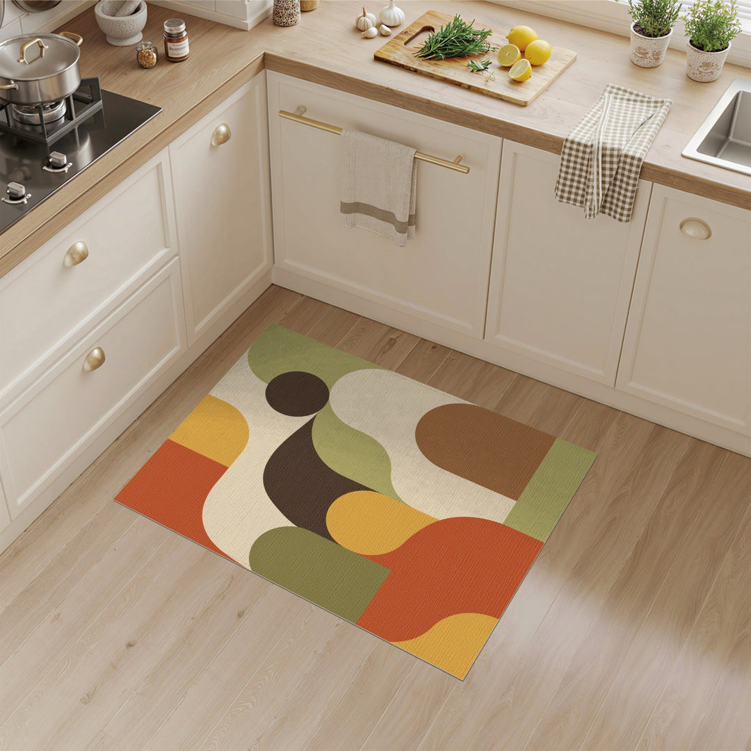 Warm Tone Geometric Area Rug