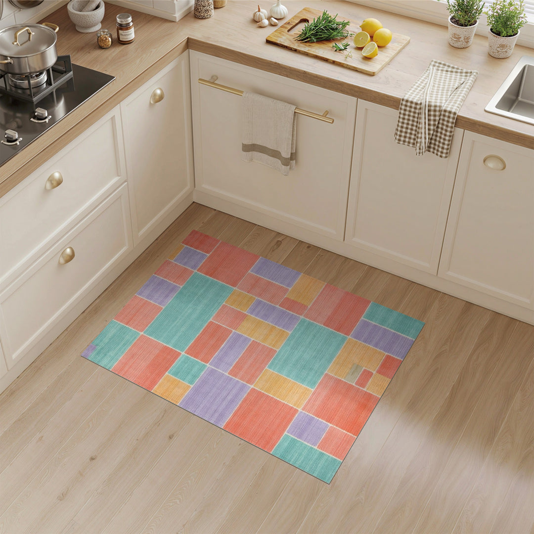 Block Multi-color and Patterns Vibrant Multi-Color Geometric Block Area Rug