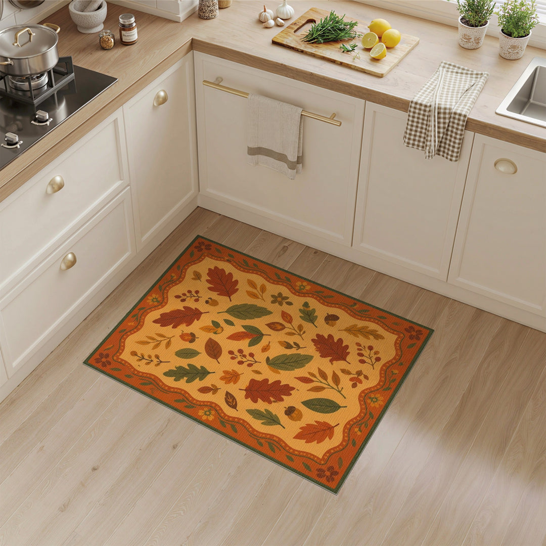 Autumn Leaves Orange Area Rug