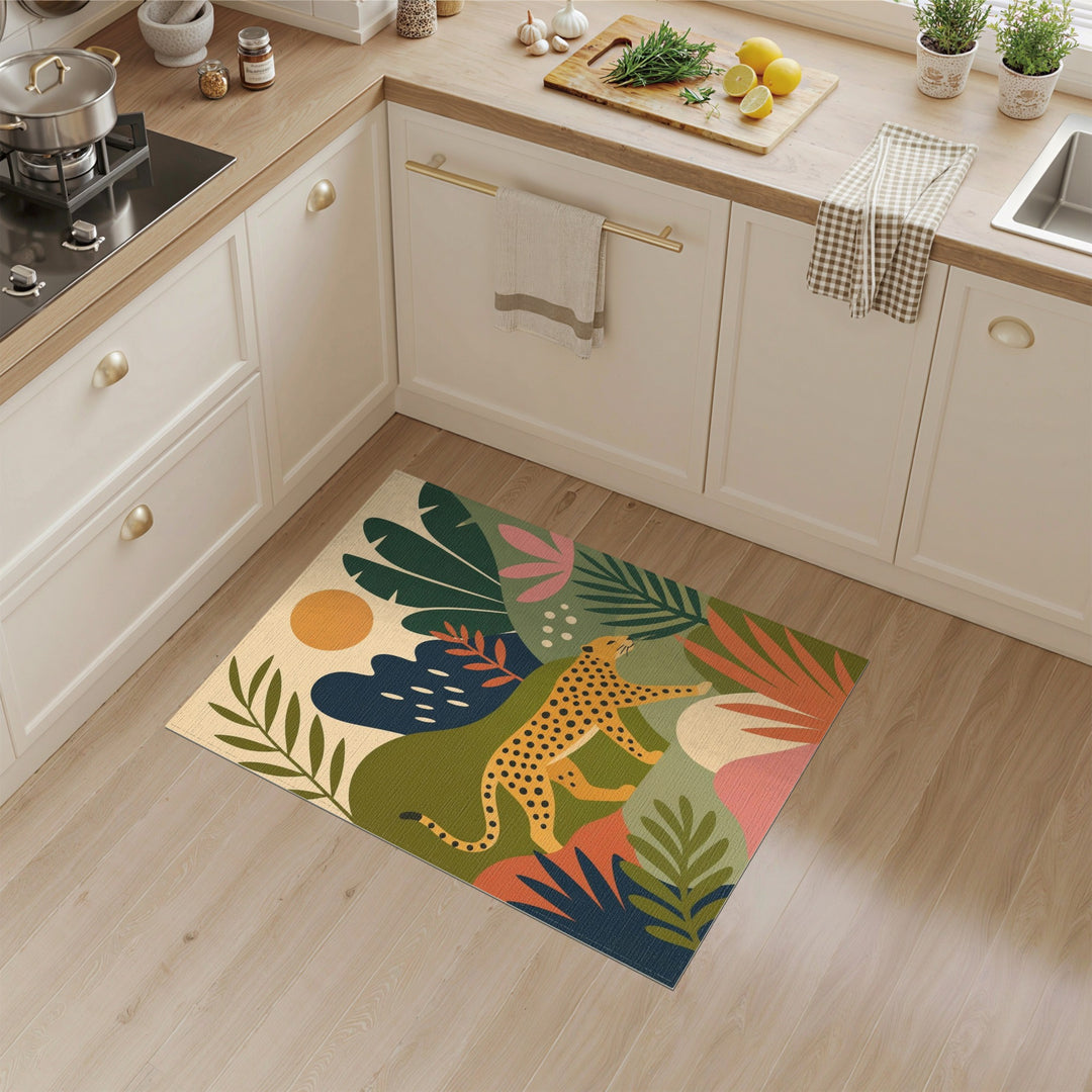 Multi-color and Patterns Abstract Leopard Multi-Color Area Rug