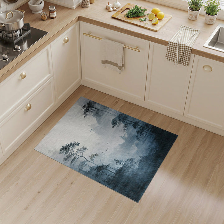 Misty Blue Mountains Area Rug