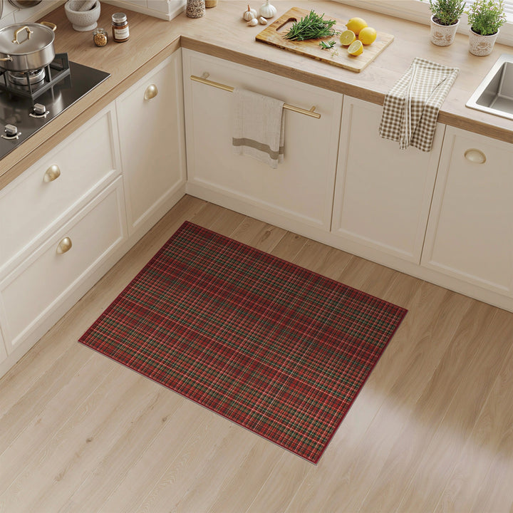 Geometric Modern Red Plaid Washable Area Rug