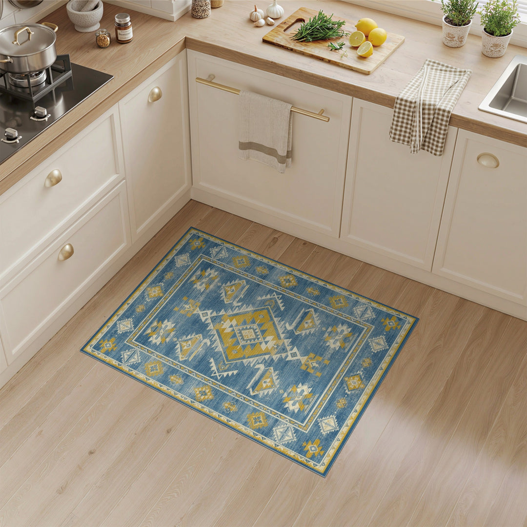 Blue Southwestern Area Rug
