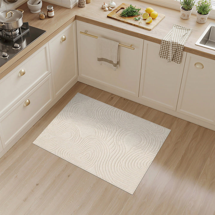 Beige Abstract Swirl Area Rug