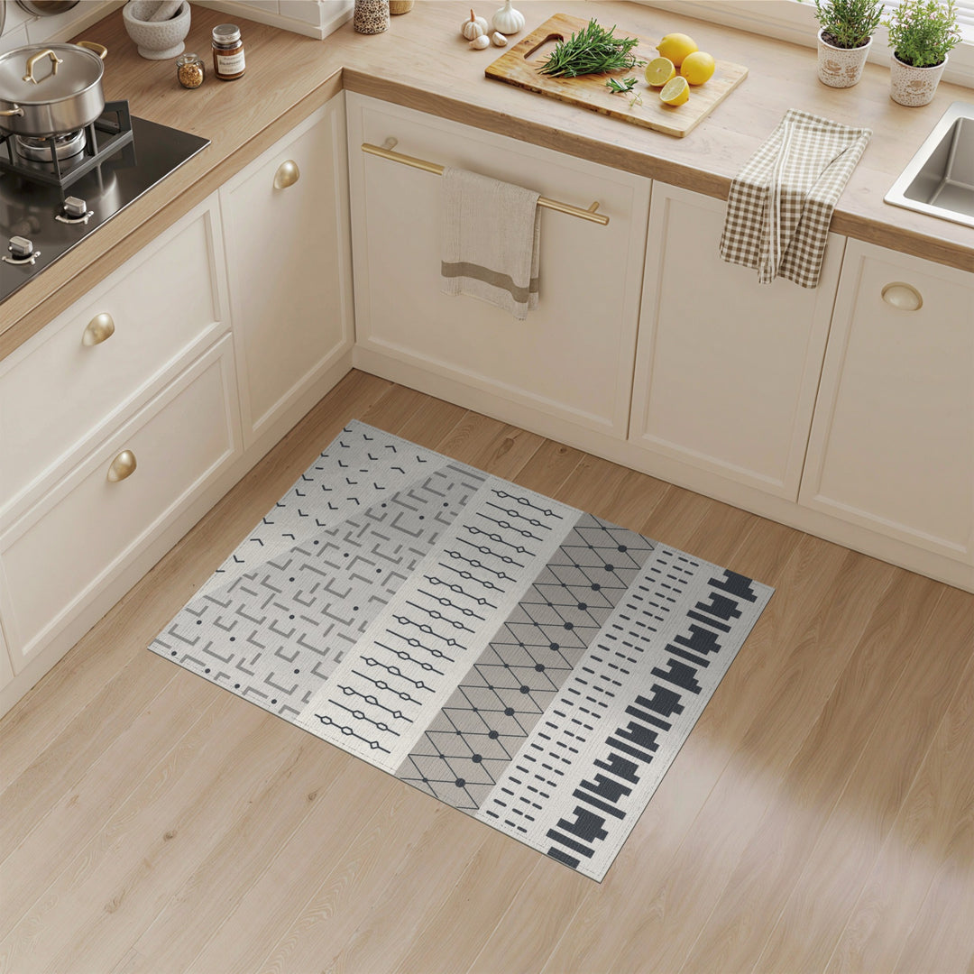 Grey Geometric Modern Area Rug