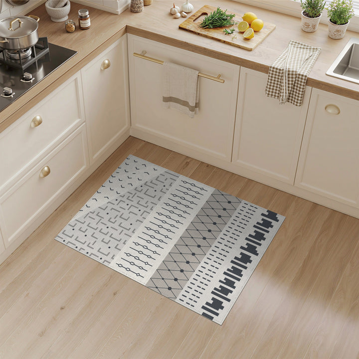 Grey Geometric Modern Area Rug