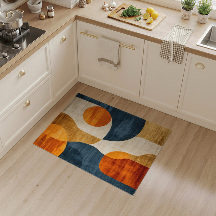 Abstract Circle Multi-Color Area Rug
