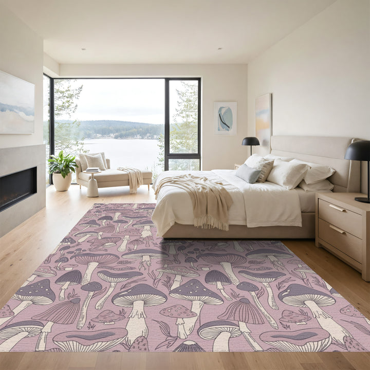Pastel Purple Mushroom Forest Rug