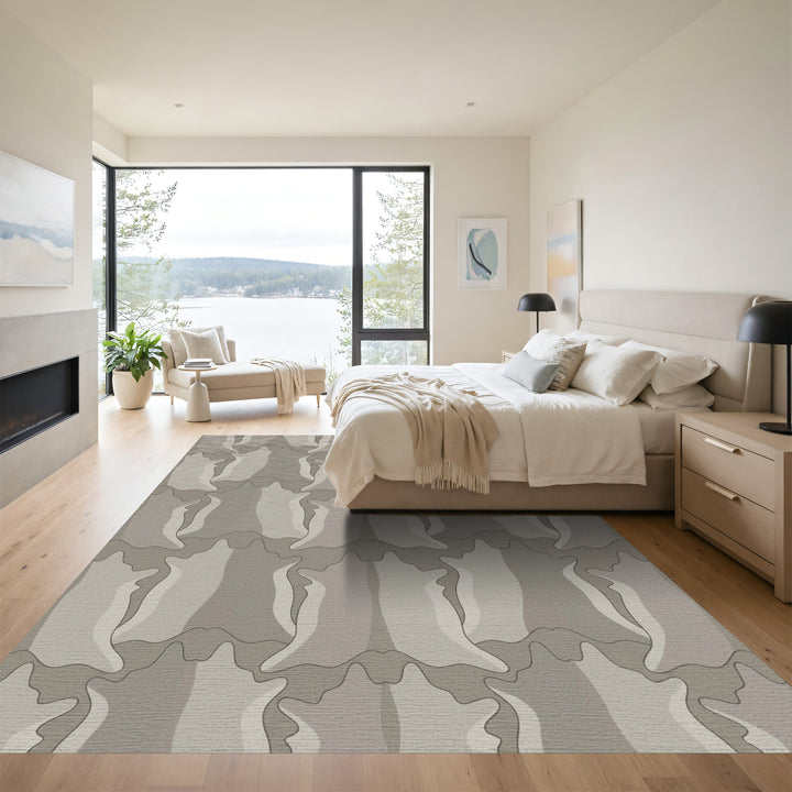 Earthy Neutral Organic Organic Forms Rug