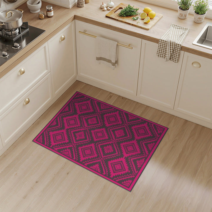 Pink Bold Pink Tribal Area Rug