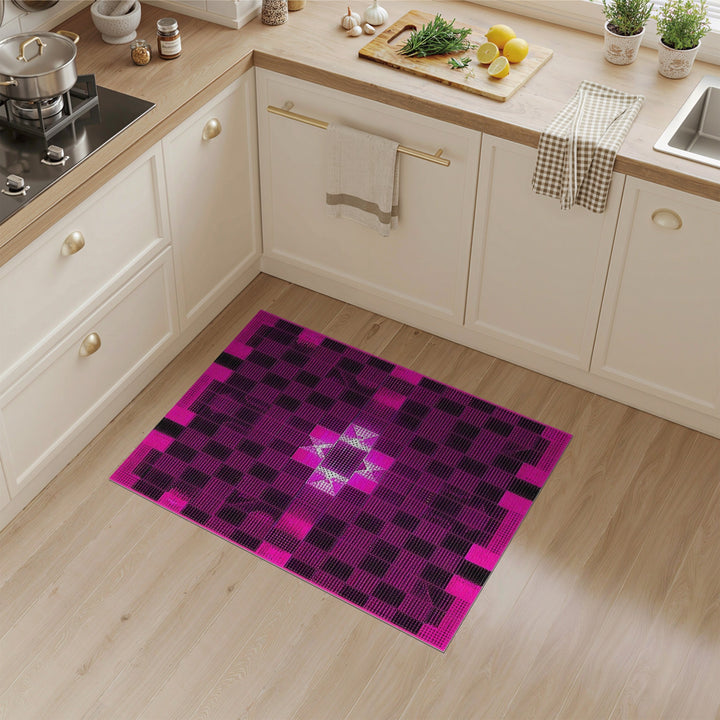 Geometric Modern Pink Geometric Checkered Area Rug