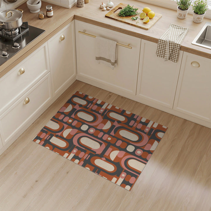Geometric Brown Area Rug