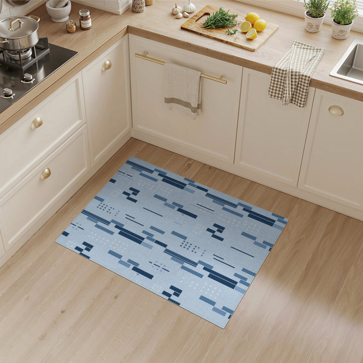Blue Geometric Modern Area Rug
