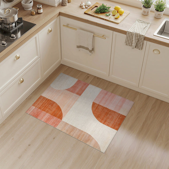 Orange Geometric Area Rug