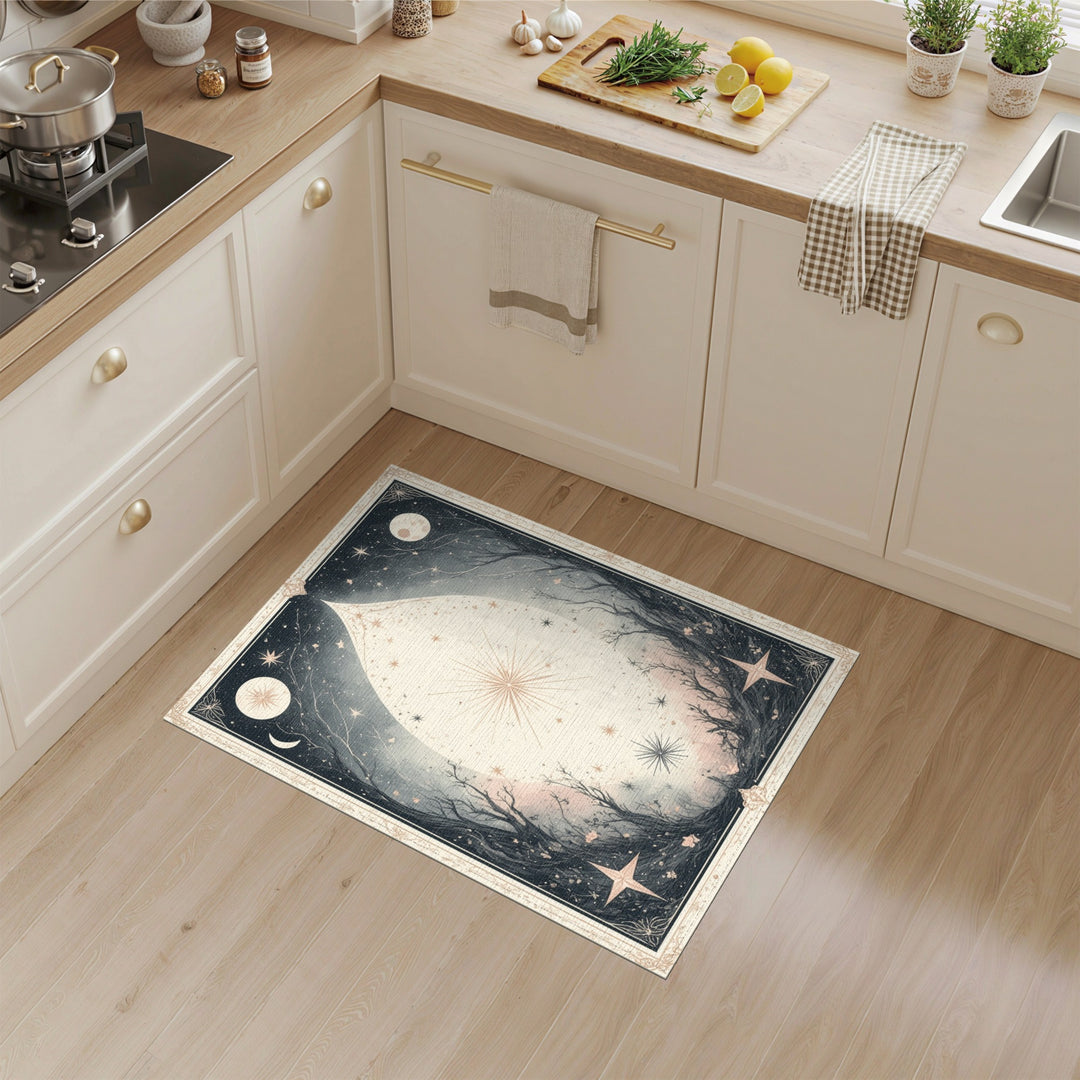 Celestial Starburst Teardrop Boho Area Rug