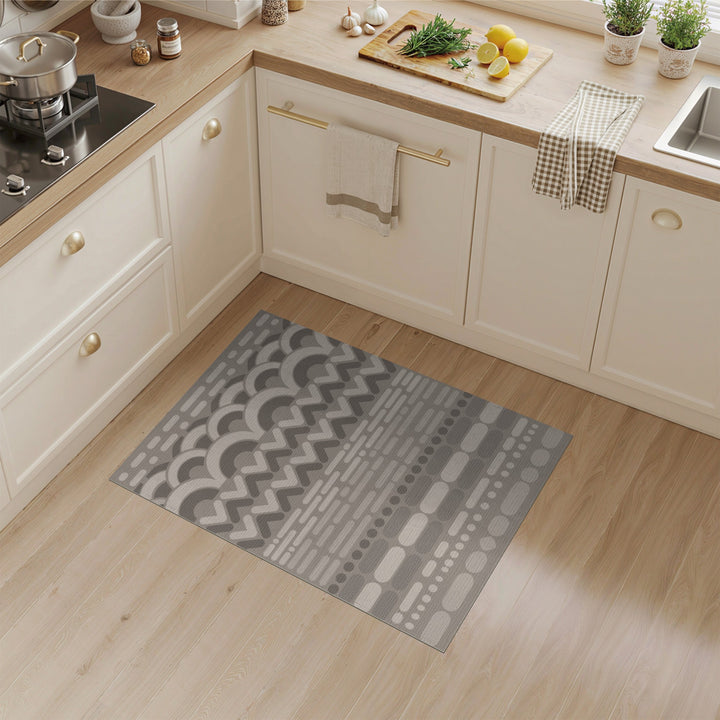 Beige Geometric Chevron Area Rug
