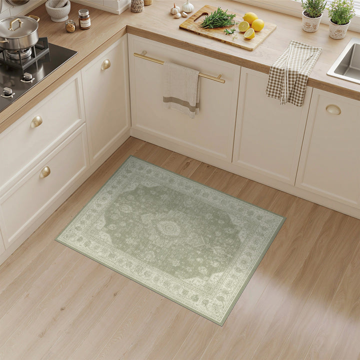 Medallion Green Traditional Persian Medallion Area Rug