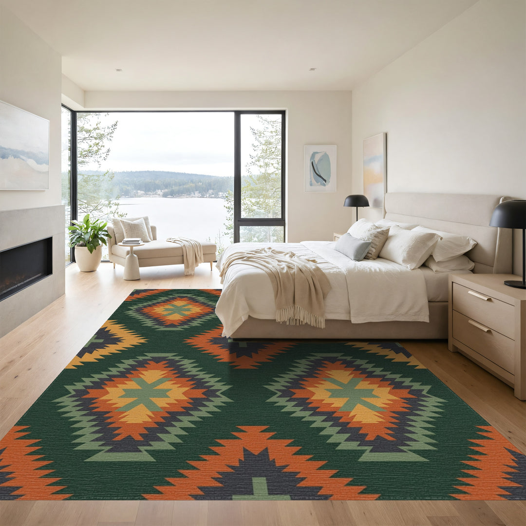 Earthy Terracotta Diamond Kilim Rug
