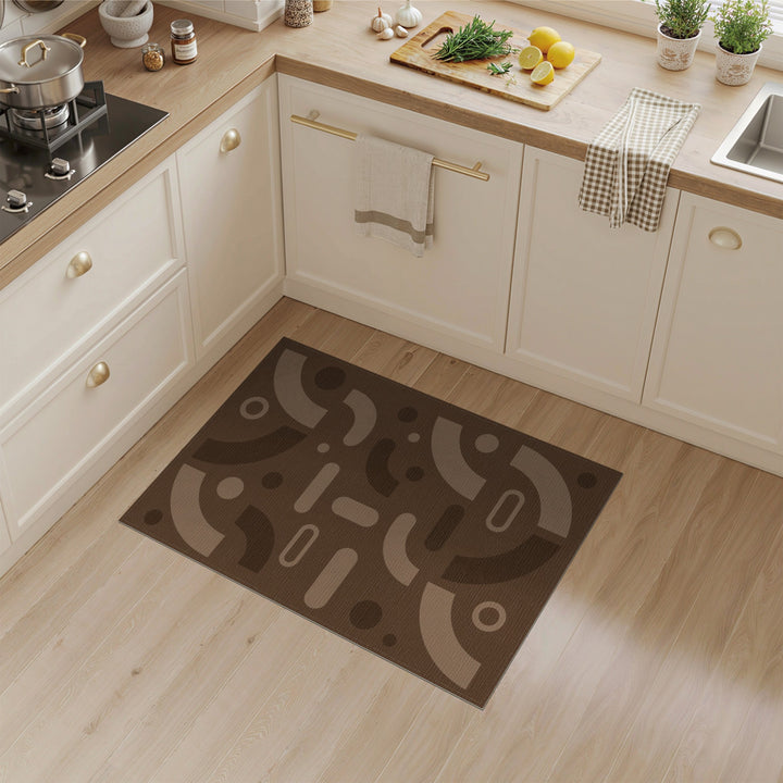 Modern Geometric Brown Area Rug
