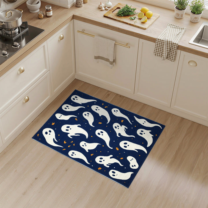Ghost Kids Navy Blue Area Rug