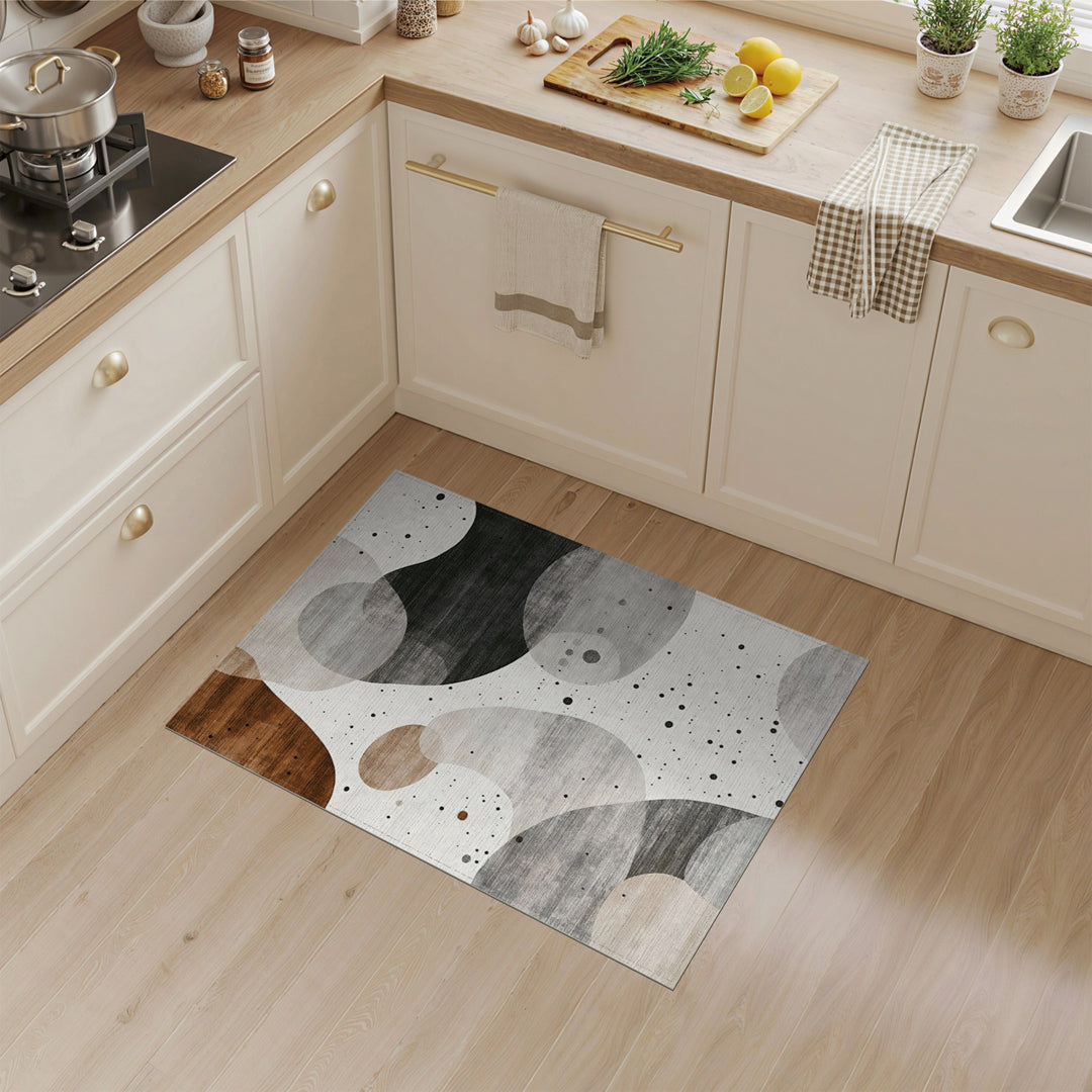 Abstract Brown Blob Area Rug